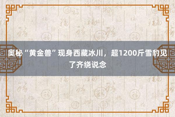奥秘“黄金兽”现身西藏冰川，超1200斤雪豹见了齐绕说念